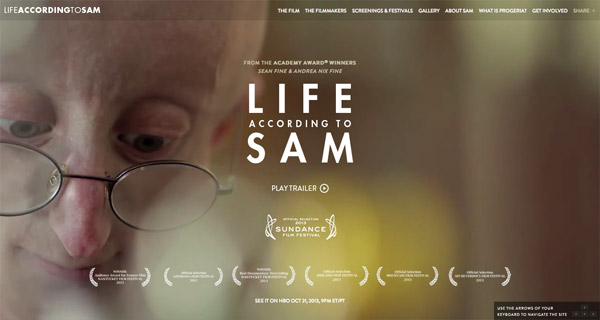 Website with video - Life according to Sam