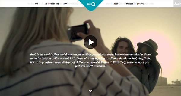 Website with video - TheQ camera