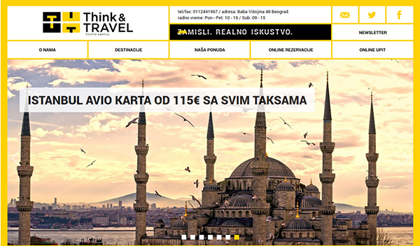 Think and Travel website