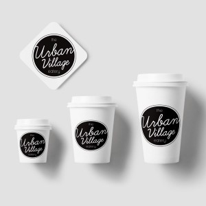 The Urban Village Eatery Logo and Coffee Cup Design